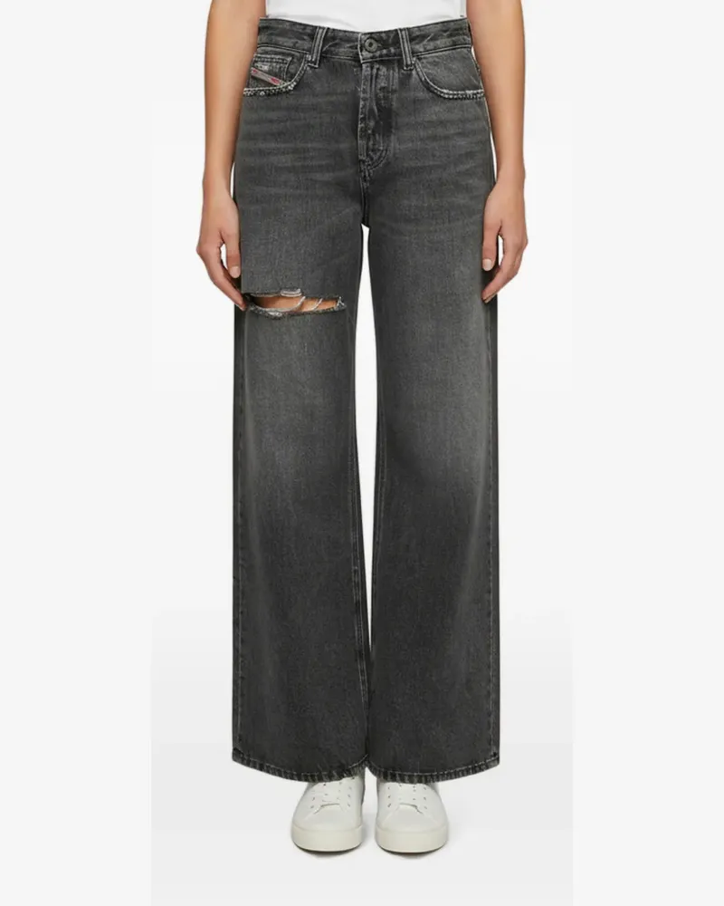 Diesel grey denim distressed wide-leg jeans - Grau Grau