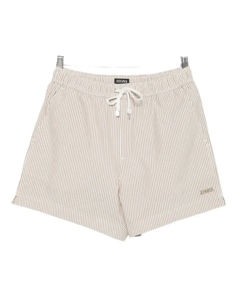 Ermenegildo Zegna striped drawstring swim shorts - Nude Nude