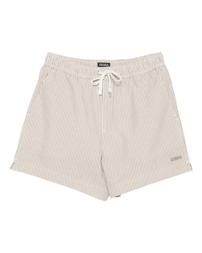 Ermenegildo Zegna striped drawstring swim shorts - Nude Nude
