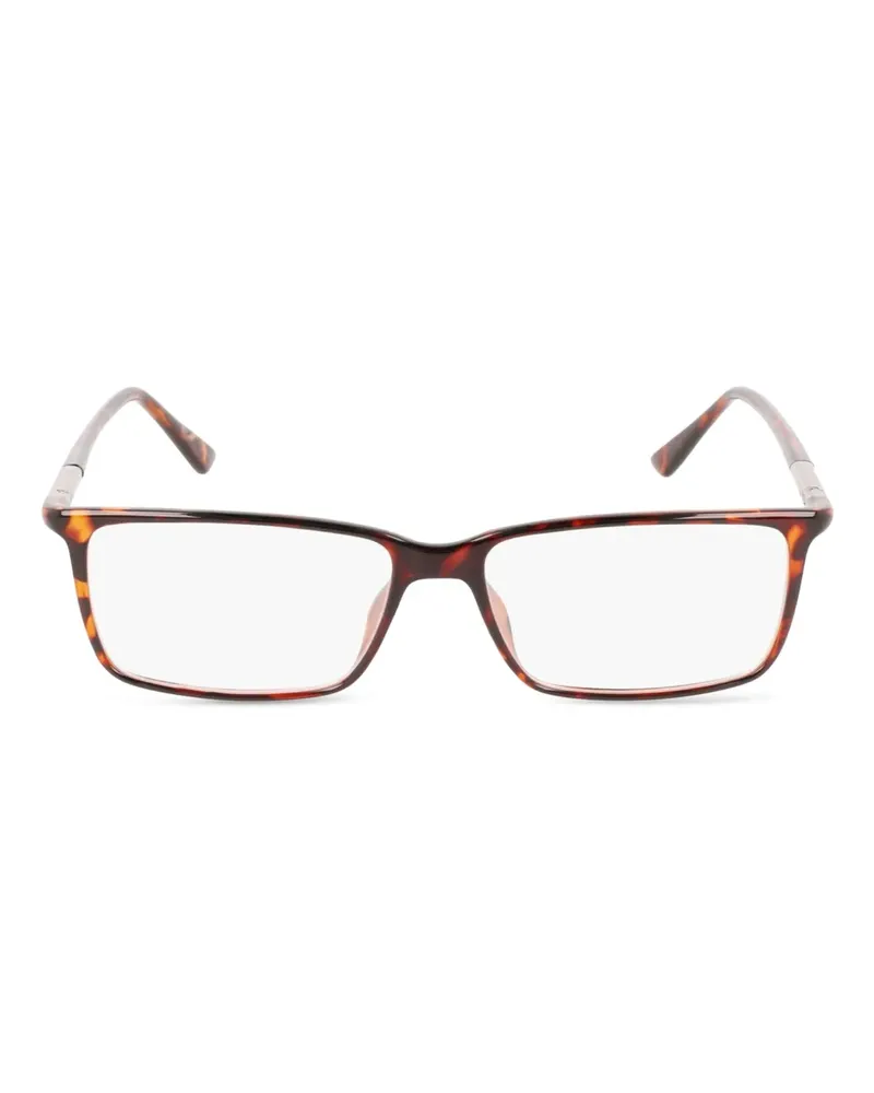 Calvin Klein Eckige Brille in Schildpattoptik - Braun Braun