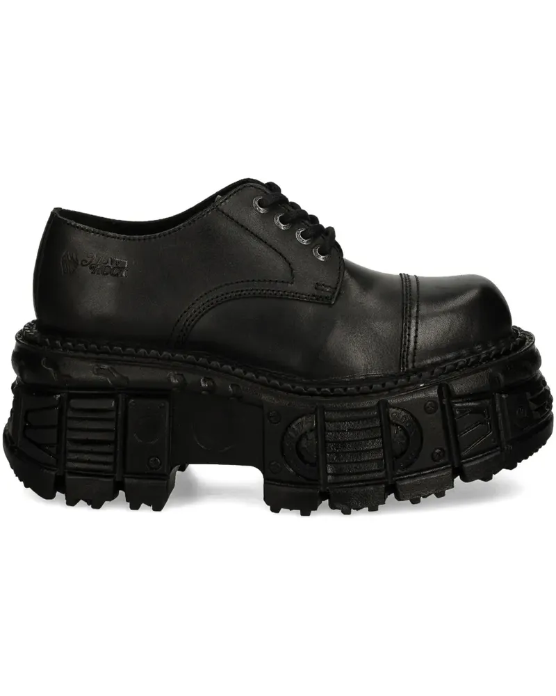 New Rock Plateau-Schnürschuhe 60mm - Schwarz Schwarz
