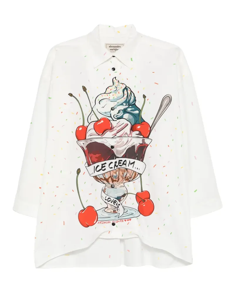 Alessandro Enriquez printed shirt - Weiß Weiß