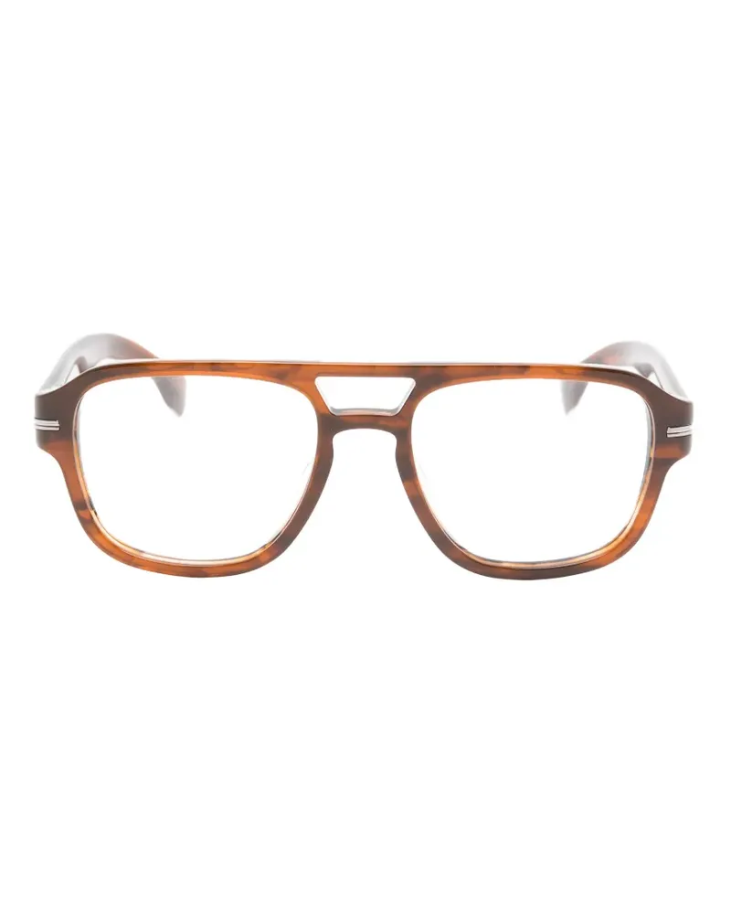 HUGO BOSS Doppelsteg-Sonnenbrille in Schildpattoptik - Braun Braun