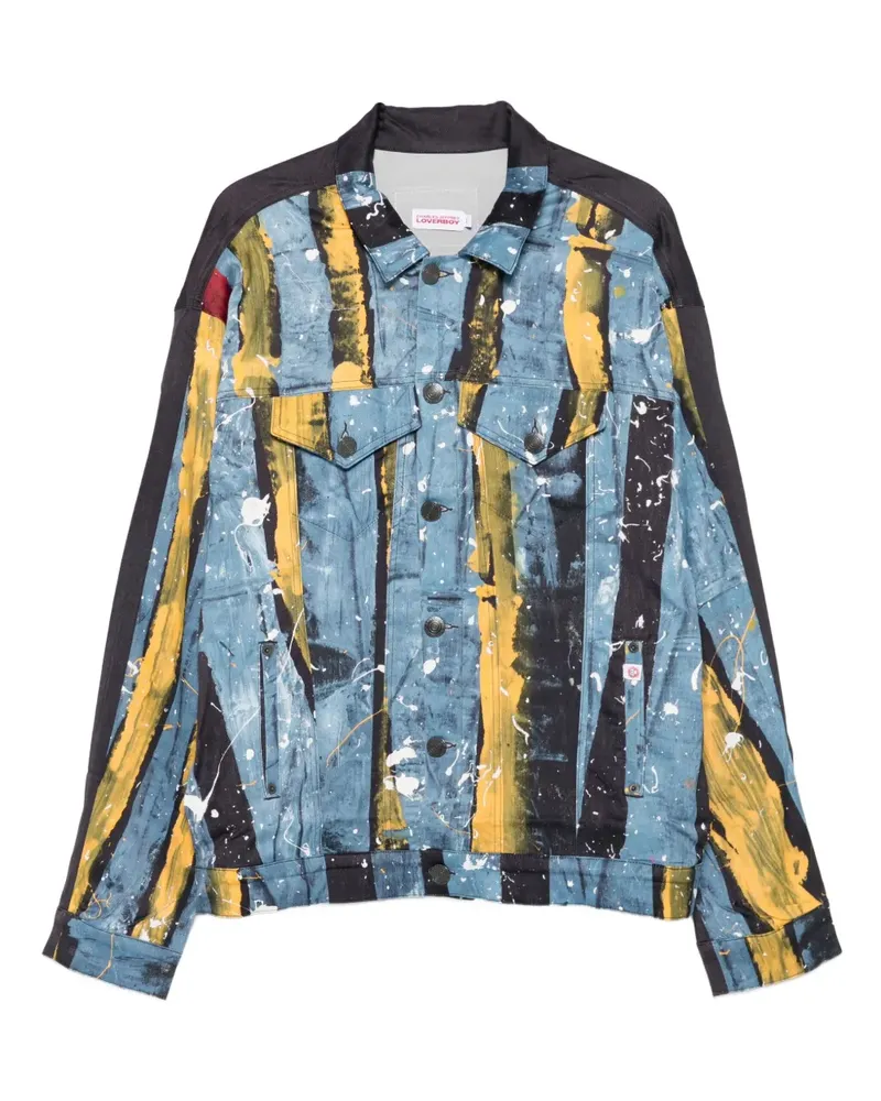 Charles Jeffrey Loverboy Jeansjacke mit gemalten Streifen - Blau Blau