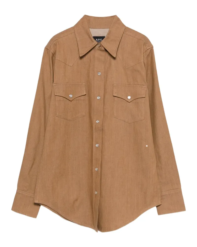A.P.C. chest-pocket buttoned shirt - Braun Braun