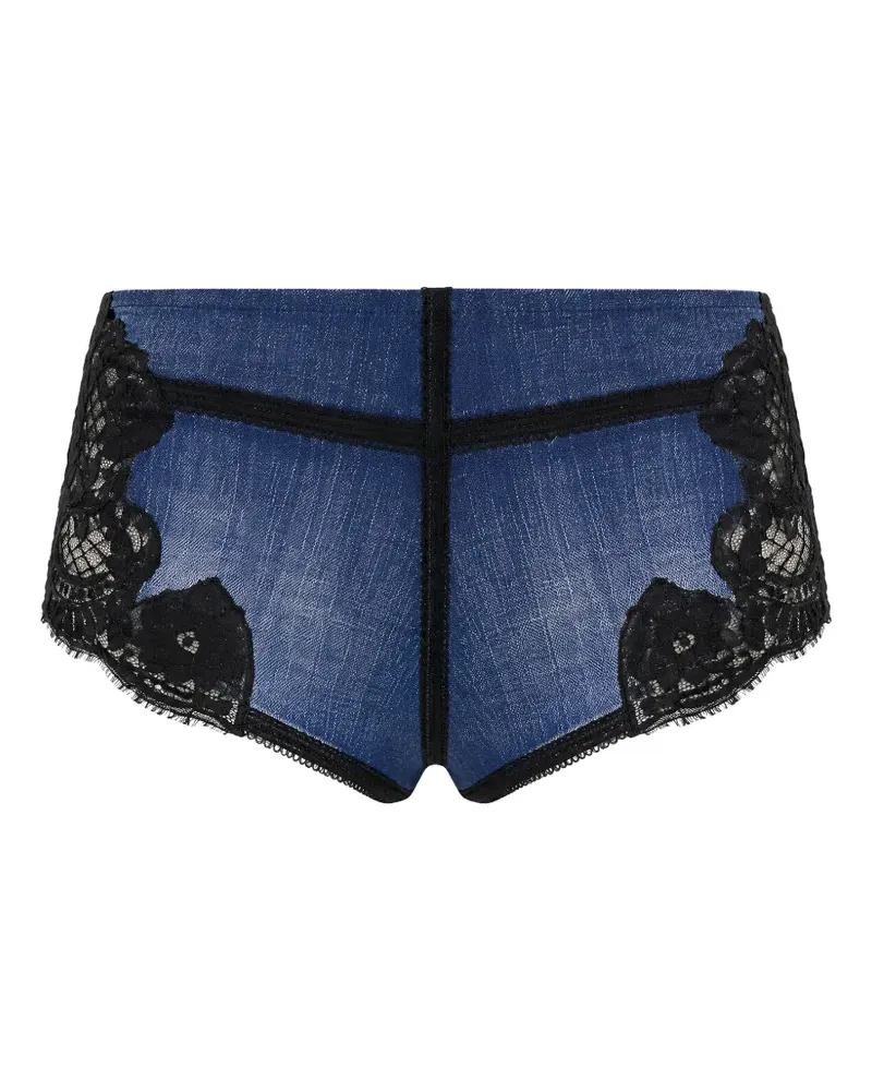 Dsquared2 lace-insert denim shorts - Blau Blau
