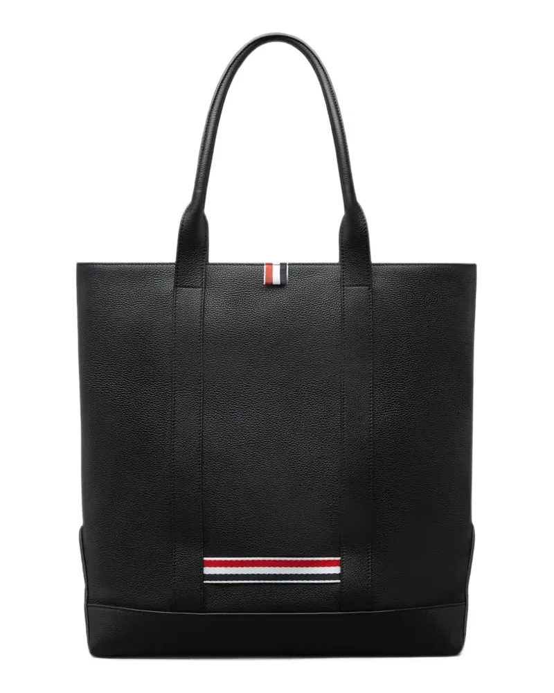 Thom Browne Vertical Tool Tote Bag aus weichem gekörntem Leder - Schwarz Schwarz