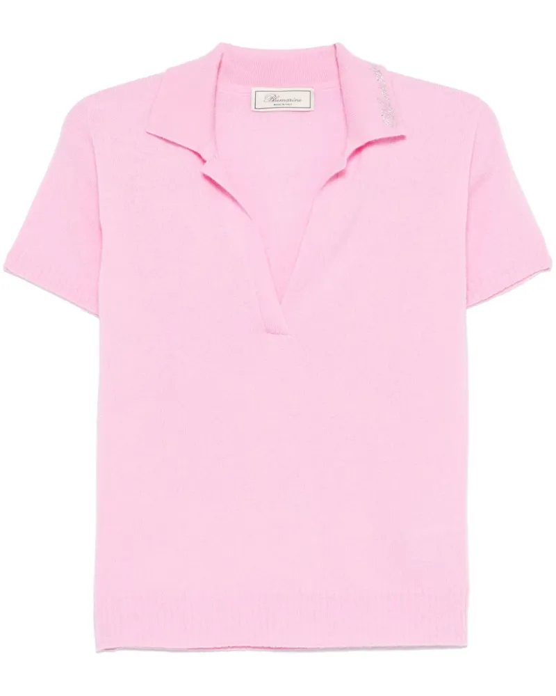 Blumarine Poloshirt mit Logo-Applikation - Rosa Rosa