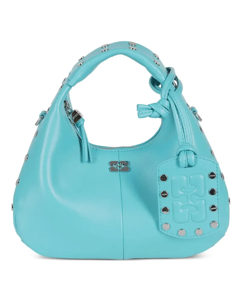 Ganni studded top-handle bag - Blau Blau