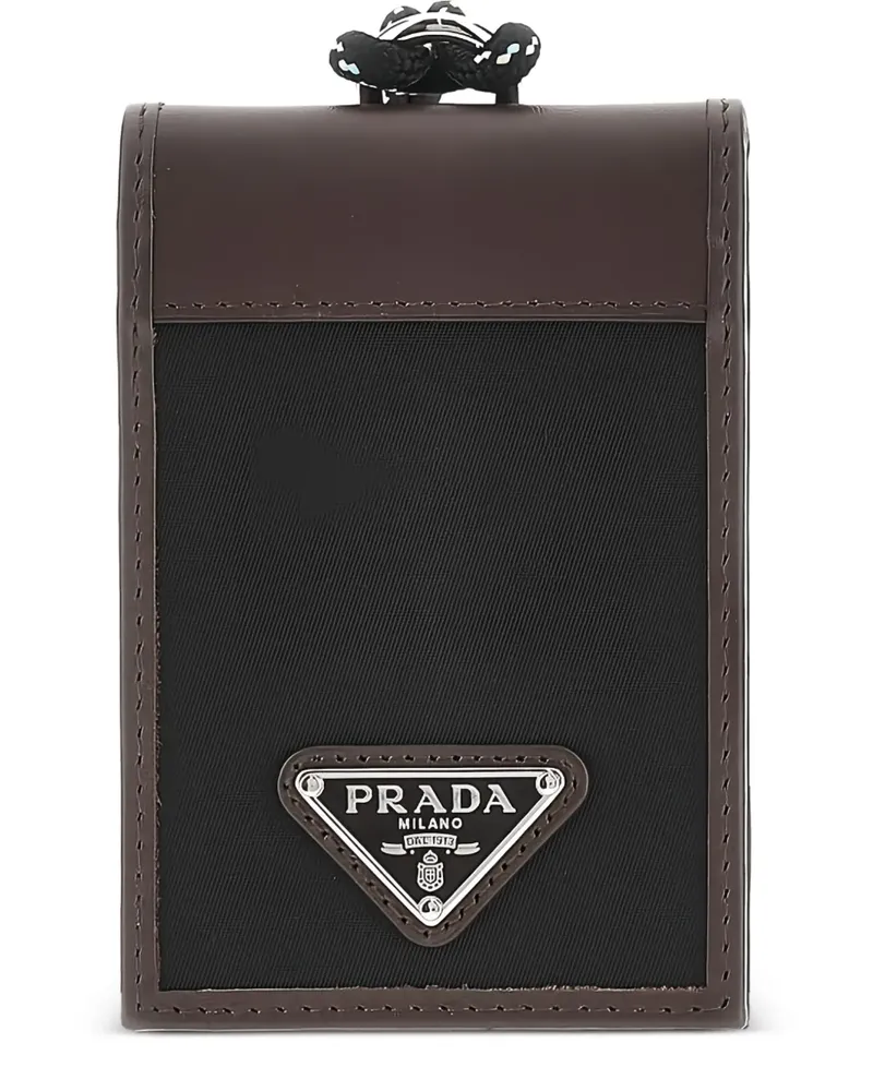 Prada Kartenetui mit Logo-Schild - Schwarz Schwarz