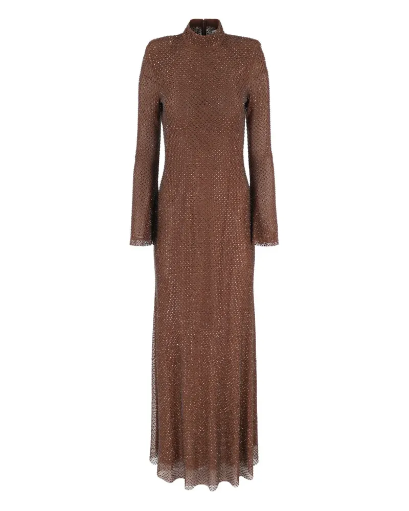 Self-Portrait Abendkleid mit Strassverzierung - Braun Braun