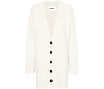 Kaschmircardigan mit V-Ausschnitt - Weiß