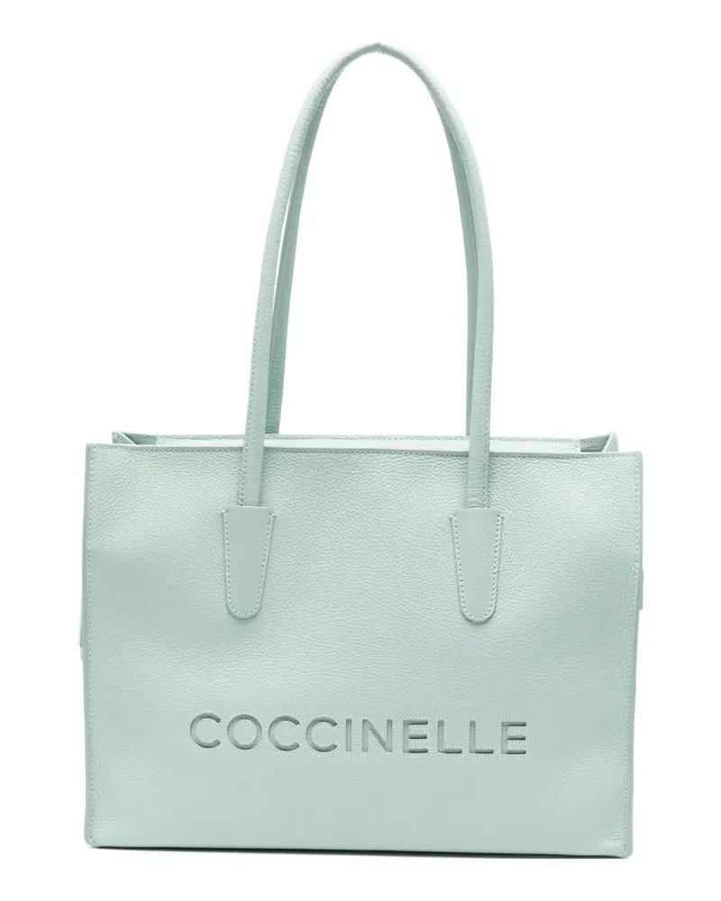 Coccinelle logo-embossed leather shoulder bag - Blau Blau