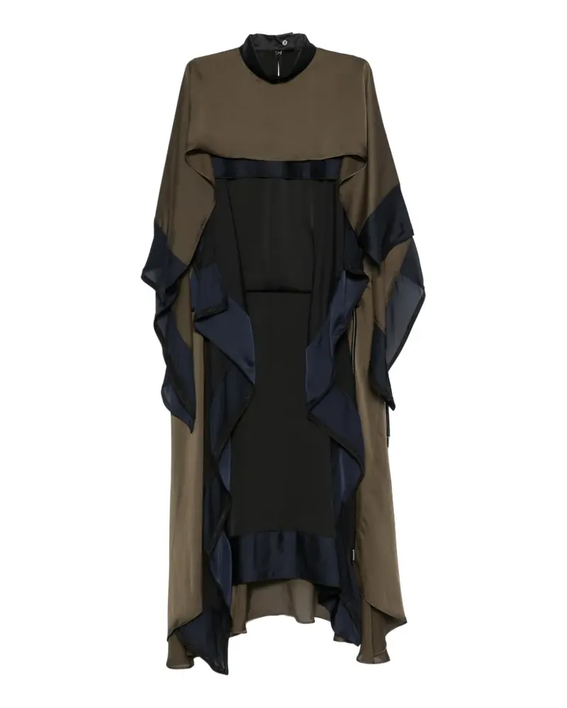Sacai ruffled layered-design asymmetric dress - Grün Grün