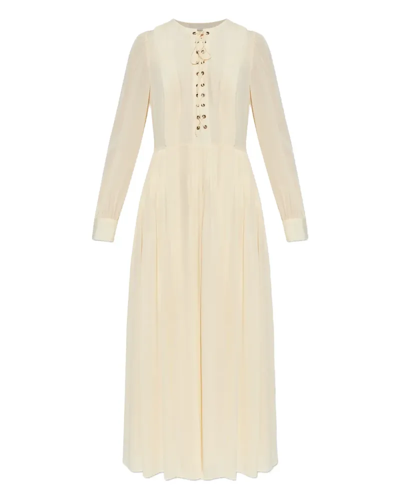 Ulla Johnson Veria lace-up midi dress - Nude Nude