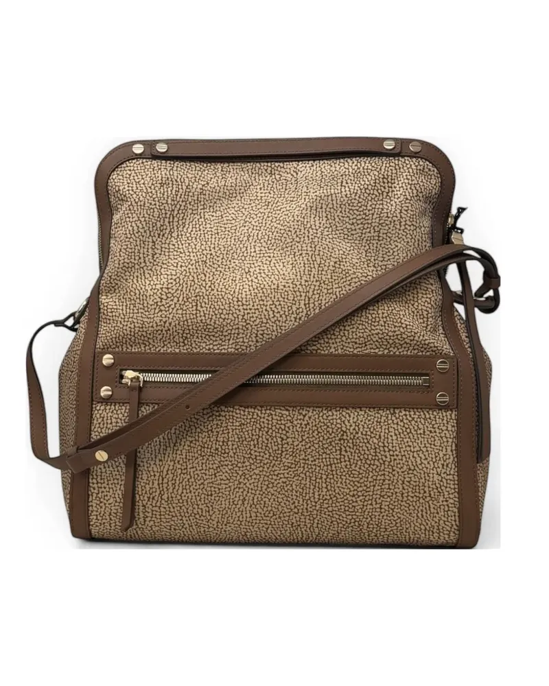 Borbonese zip hobo shoulder bag - Braun Braun