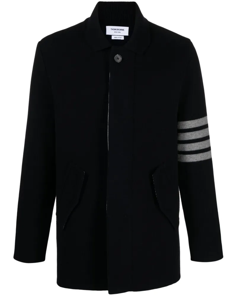 Thom Browne Strickmantel mit Streifendetail - Blau Blau