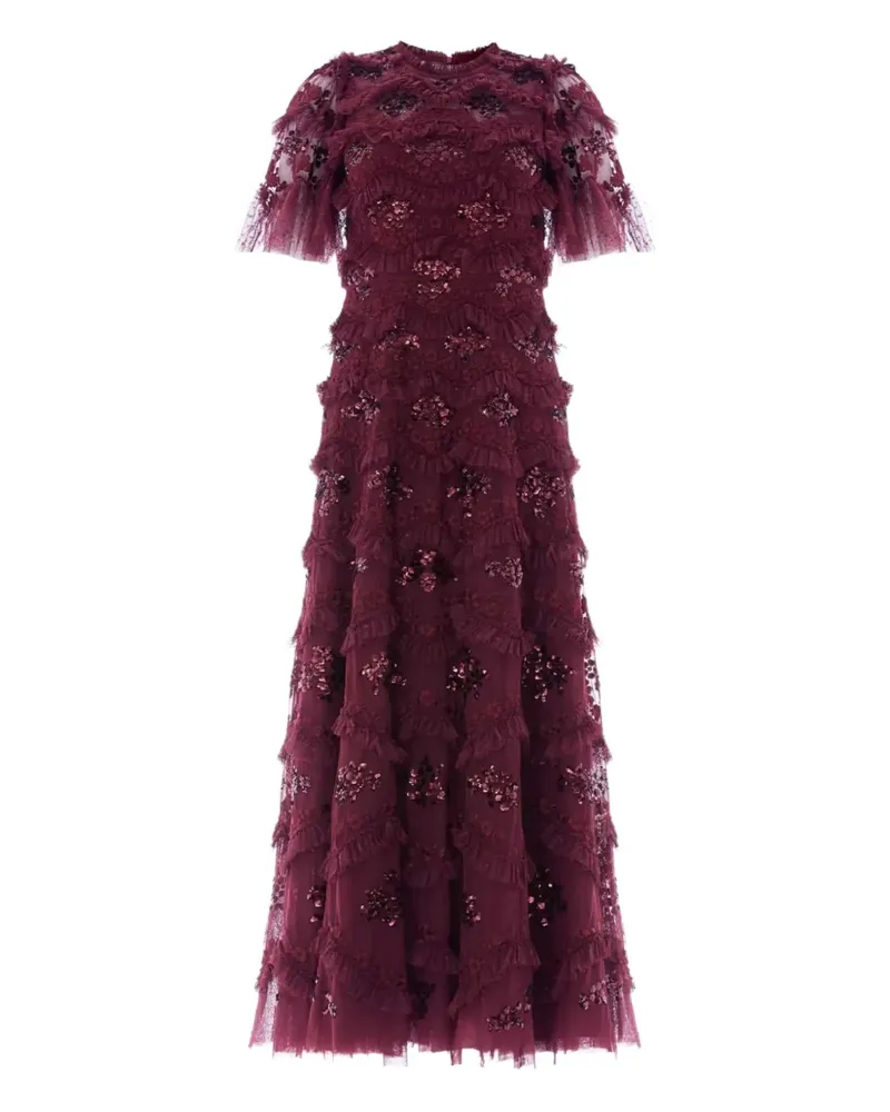 Needle & Thread DAISY ruffled midi dress - Rot Rot