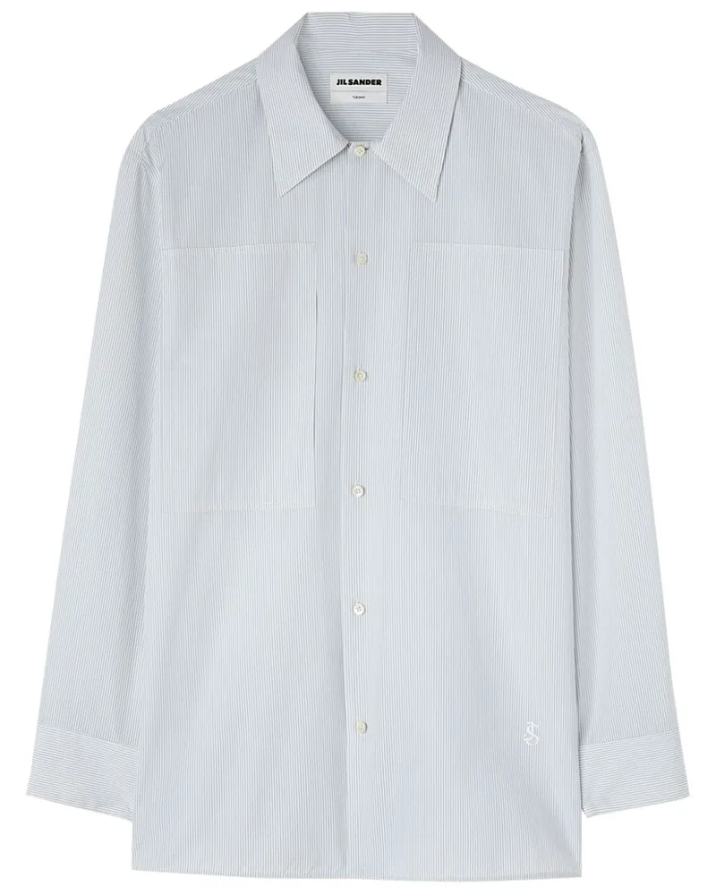 Jil Sander Gestreiftes Hemd - Weiß Weiß