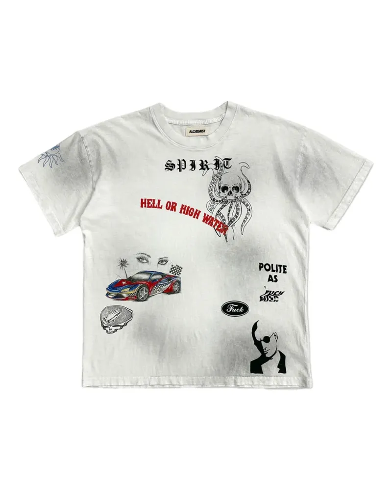 alchemist graphic-print cotton T-shirt - Weiß Weiß