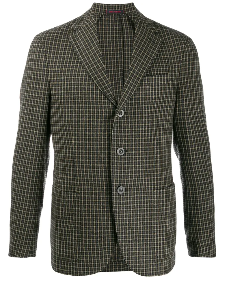 The Gigi Einreihiges Sakko mit Karomuster - Grün Grün