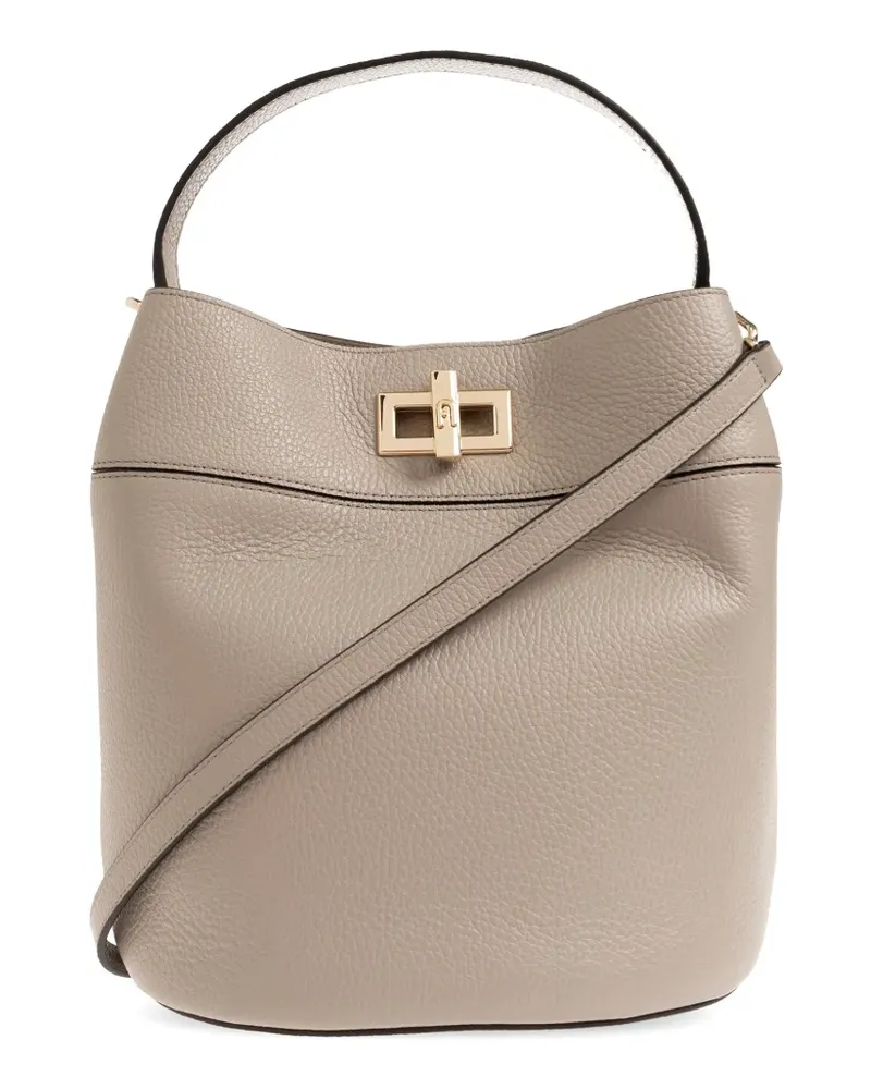 Furla M Amelia leather twist-lock tote bag - Nude Nude