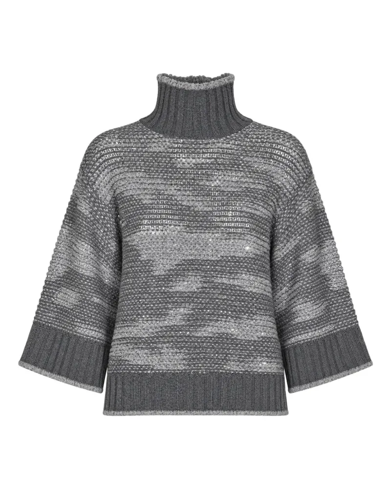 Fabiana Filippi Rollkragenpullover mit Pailletten - Grau Grau