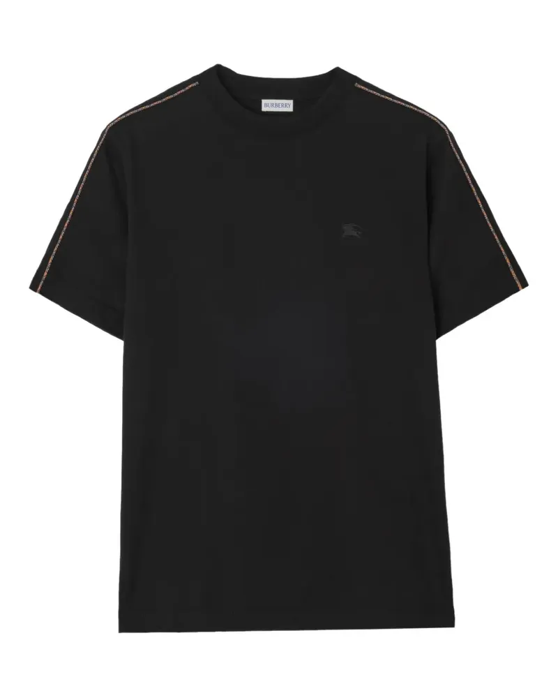 Burberry T-Shirt mit Check-Besatz - Schwarz Schwarz