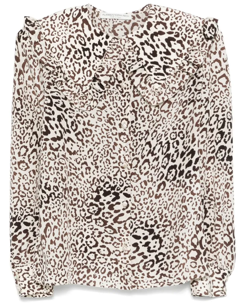 Alessandra Rich Seidenbluse mit Leoparden-Print - Nude Nude