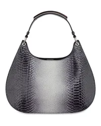 Alberta Ferretti Handle Gem Handtasche aus Nappaleder Schwarz