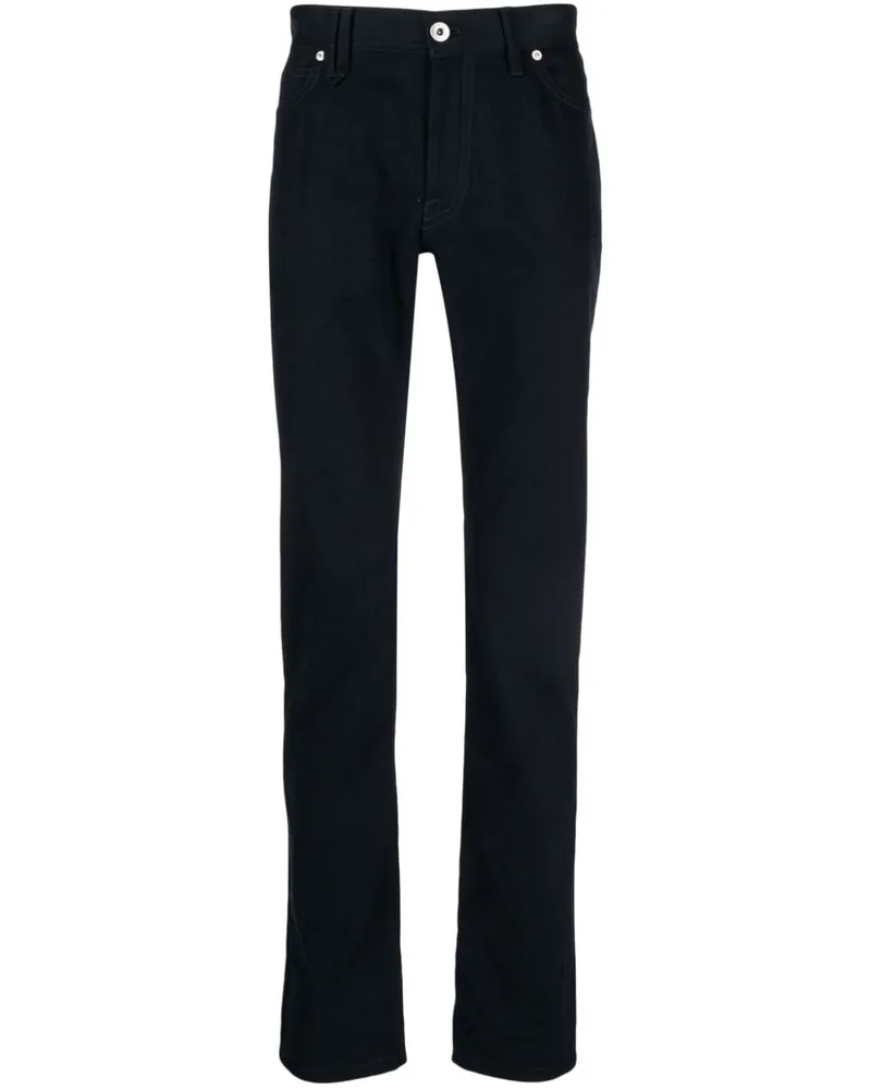 Brioni Straight-Leg-Hose mit Logo-Applikation Blau