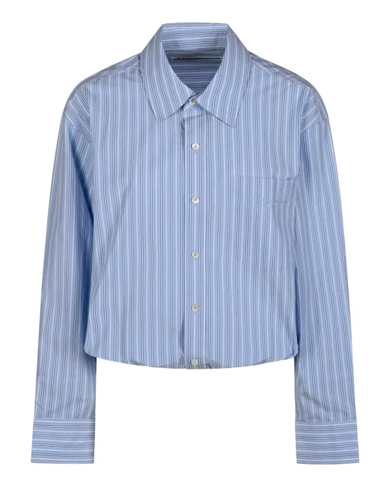 Alexander Wang vertical-stripe chest-pocket shirt - Blau Blau