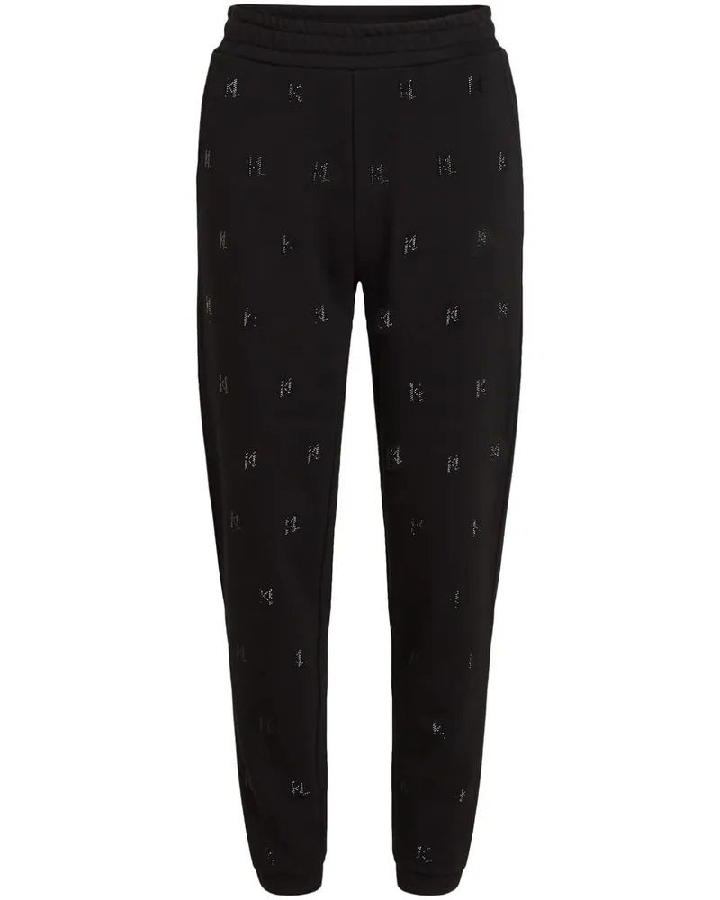Karl Lagerfeld Jogginghose mit Strass - Schwarz Schwarz