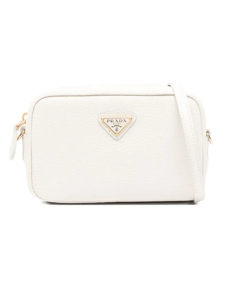 Prada logo plaque satchel - Weiß Weiß