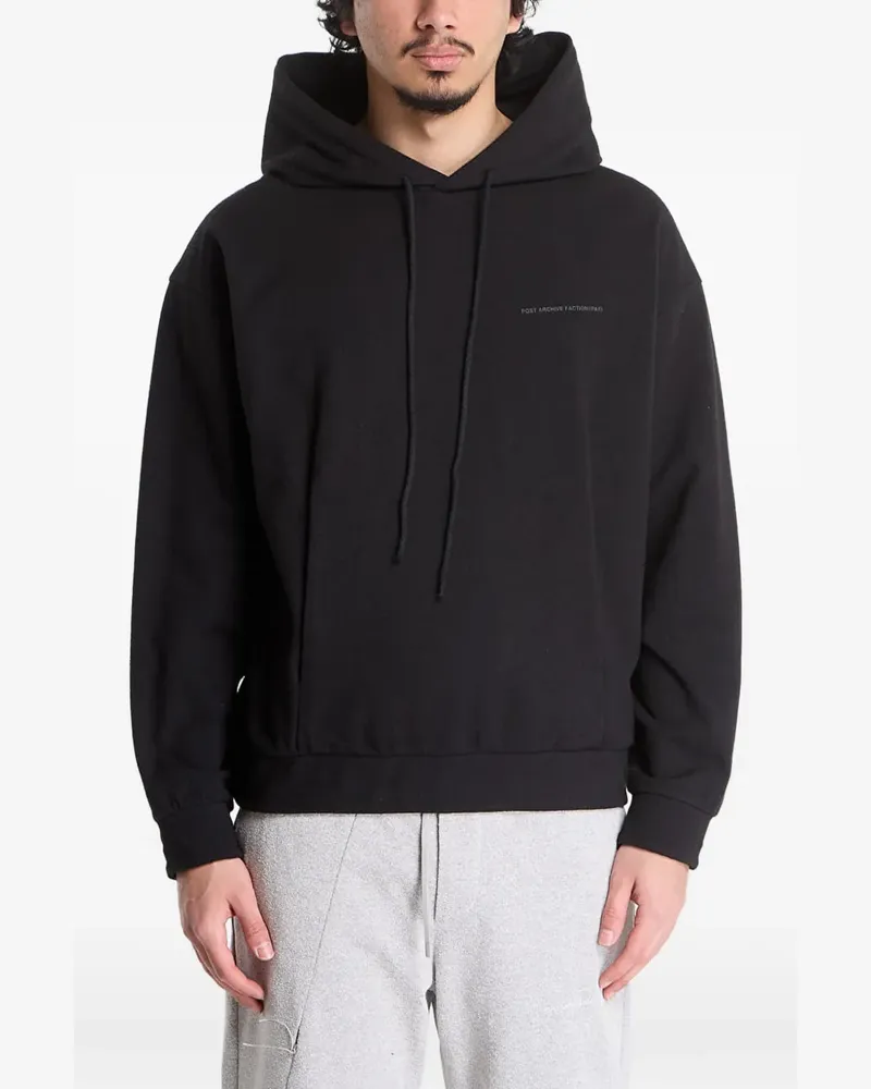 Post Archive Faction logo-detail hoodie - Schwarz Schwarz