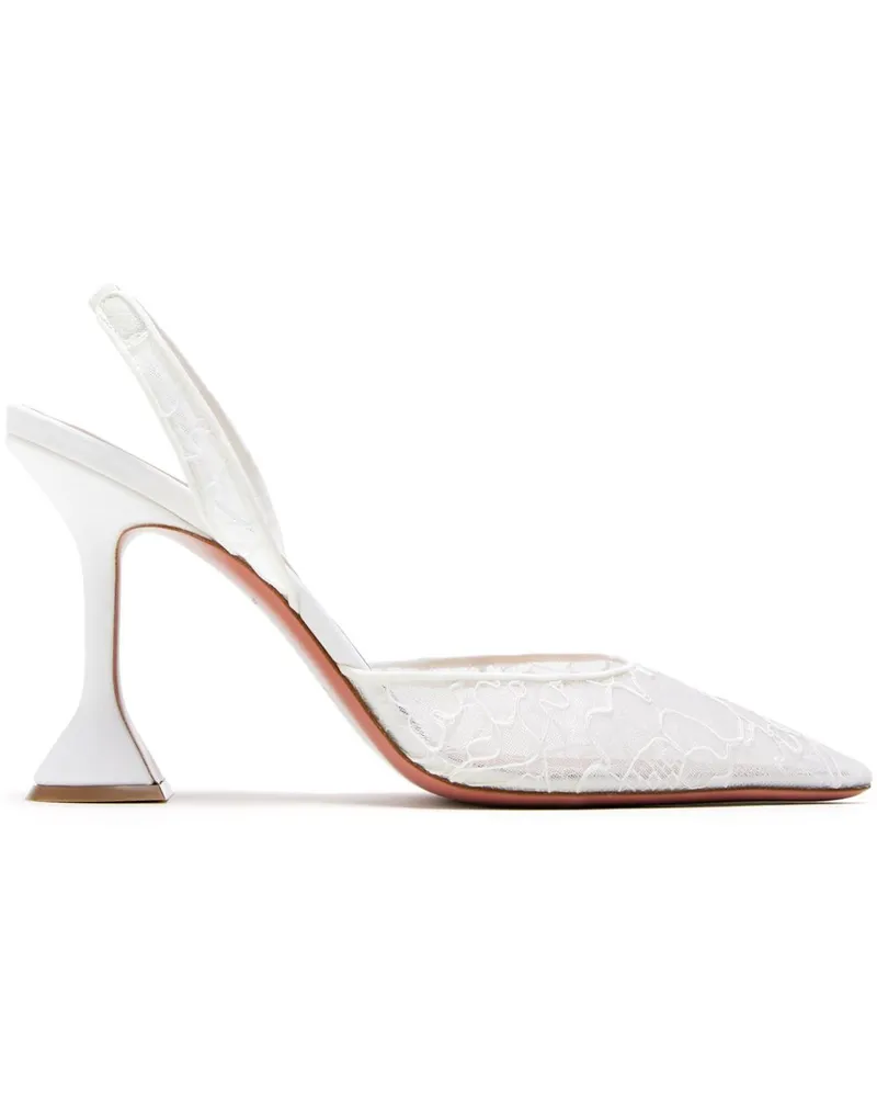 Amina Muaddi Holli Pumps 95mm - Weiß Weiß