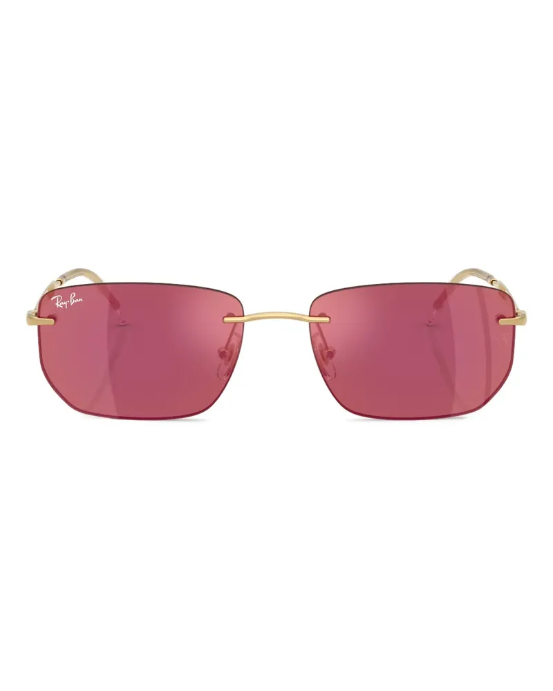 Ray Ban Sonnenbrille mit eckigem Gestell - Gold Gold