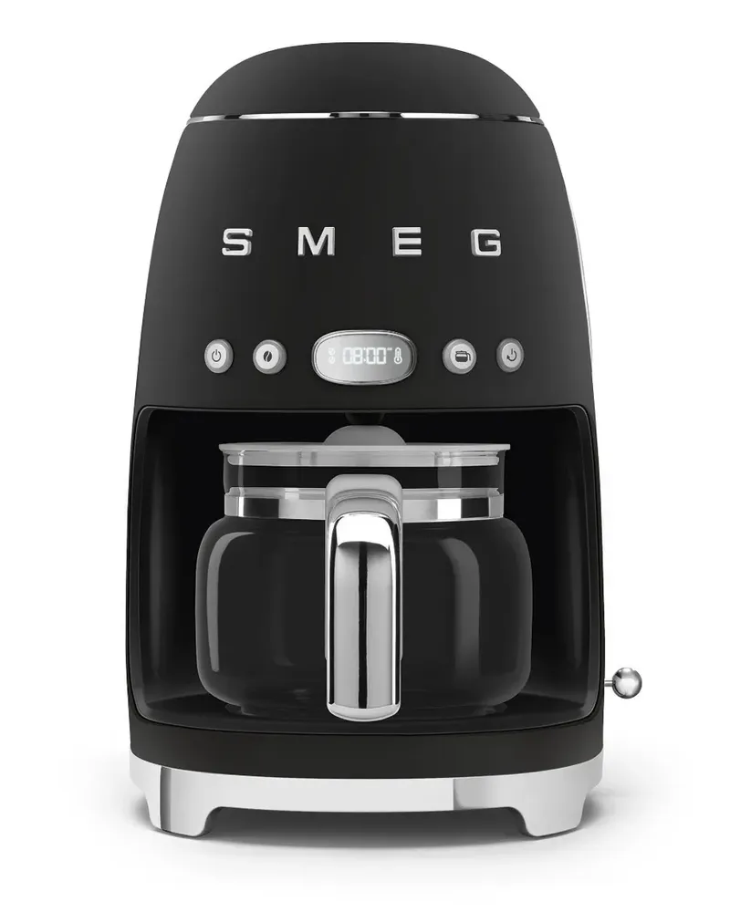 Smeg Anni 50 Kaffeemaschine mit Logo-Schild - Schwarz Schwarz