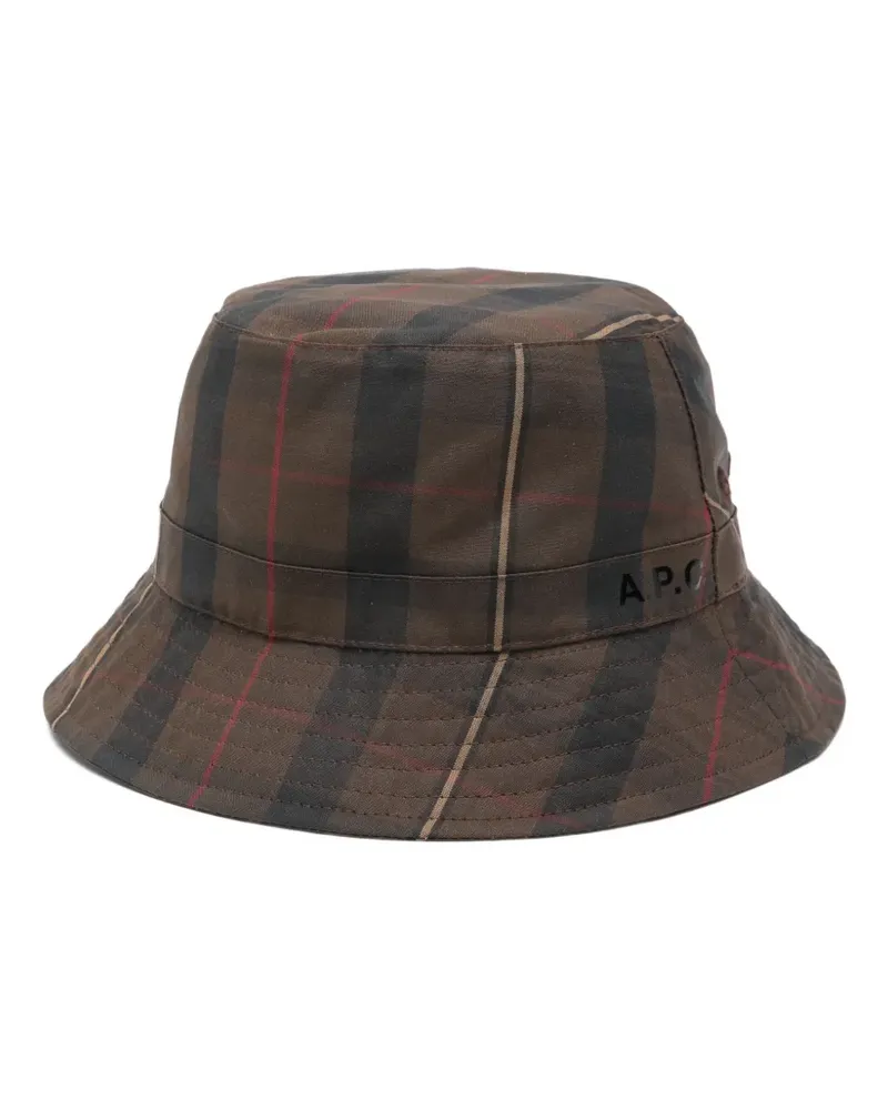 A.P.C. Fischerhut mit Karomuster - Braun Braun