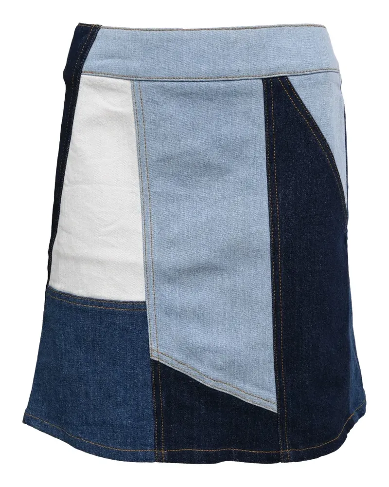 Victoria Beckham patchwork mini skirt - Blau Blau