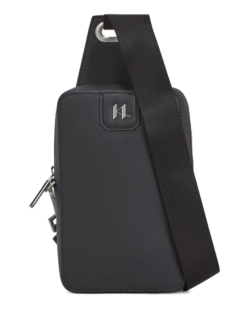 Karl Lagerfeld Kuriertasche mit Monogramm - Schwarz Schwarz