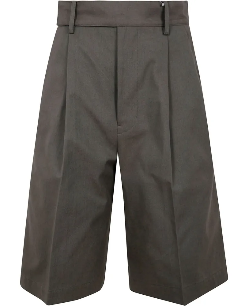 Yohji Yamamoto Shorts mit Bundfalten - Grün Grün
