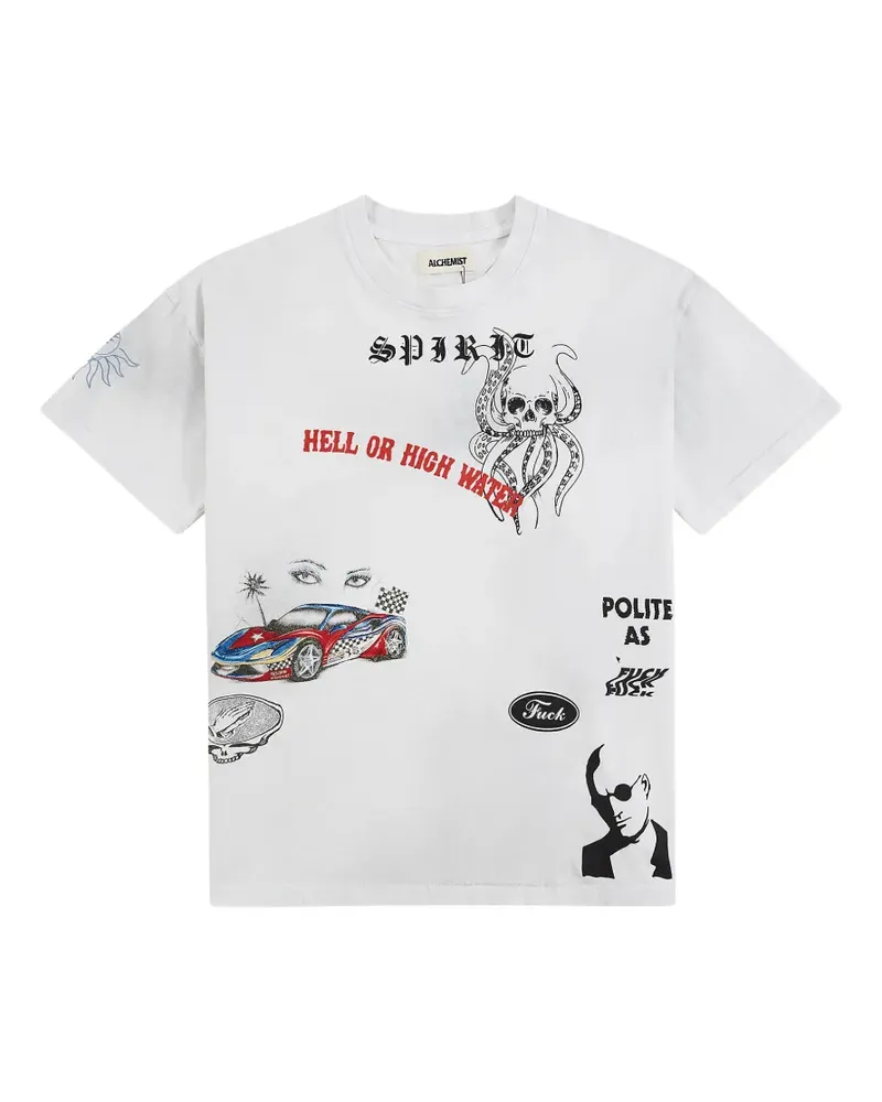 alchemist Skull "White" T-shirt - Weiß Weiß