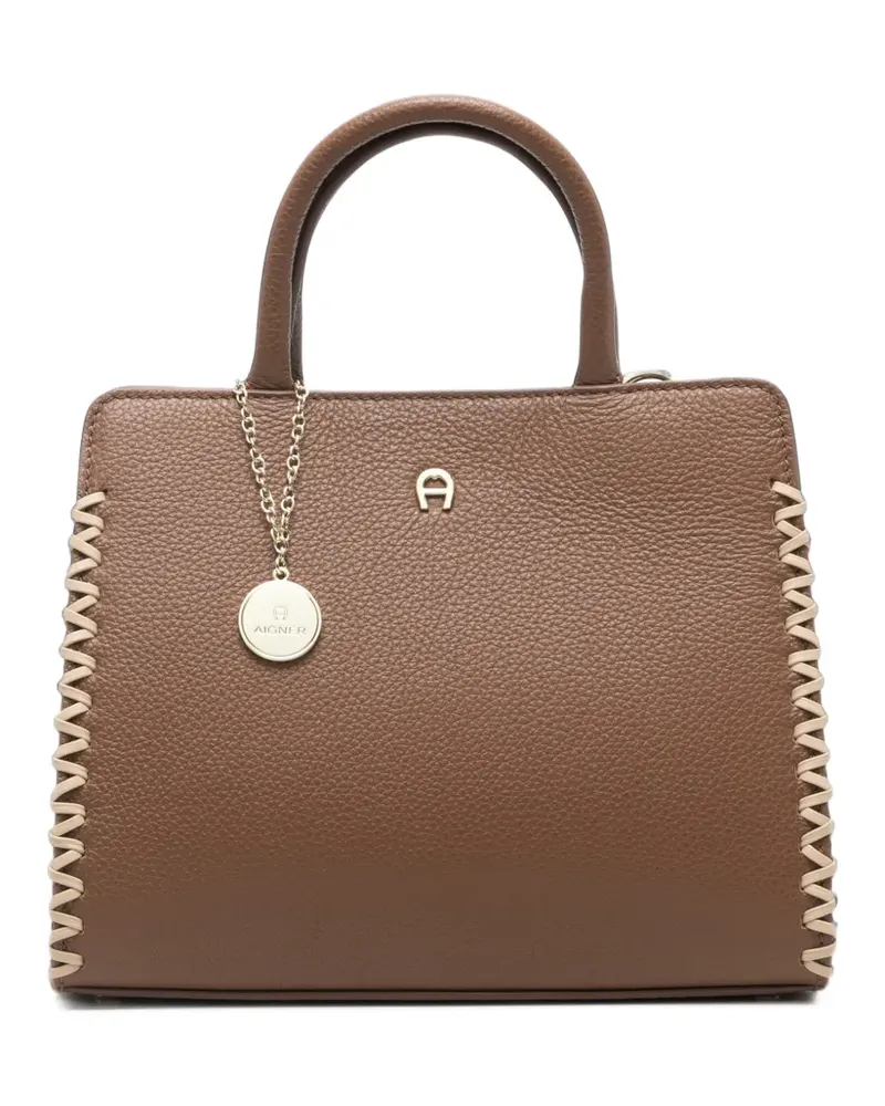 Aigner S Cybill Tote Bag mit Überwendlingsstich - Braun Braun