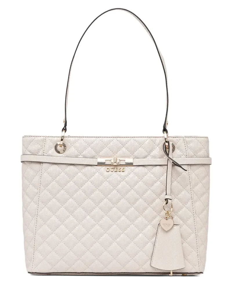 Guess Gesteppte Schultertasche mit Anhängerdetail - Nude Nude