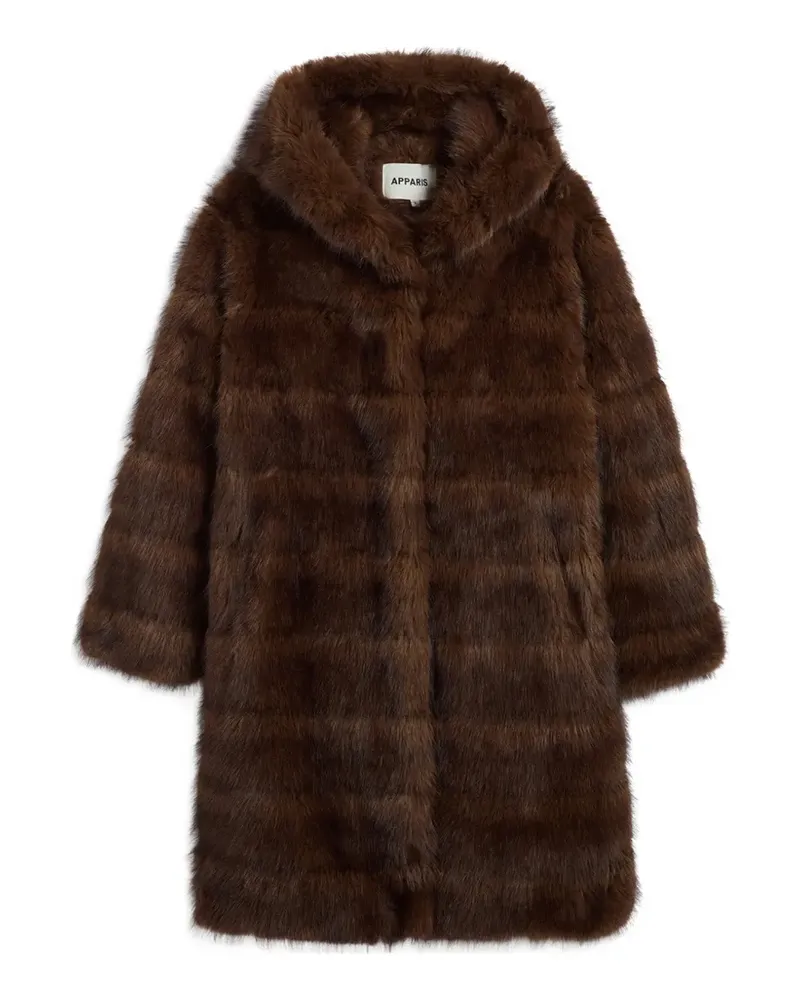 APPARIS Marais hooded faux-fur coat - Braun Braun