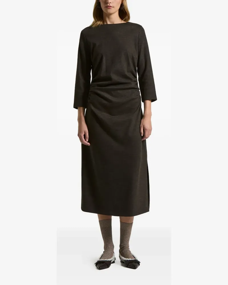 Peserico Gerafftes Midikleid - Braun Braun
