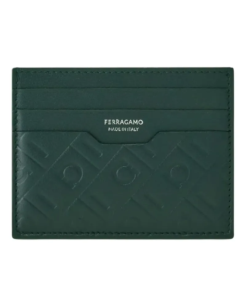 Ferragamo Kartenetui mit Monogramm-Prägung - Grün Grün