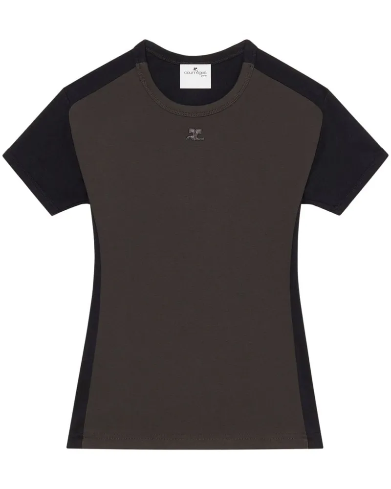 Courrèges Contrast T-Shirt Schwarz