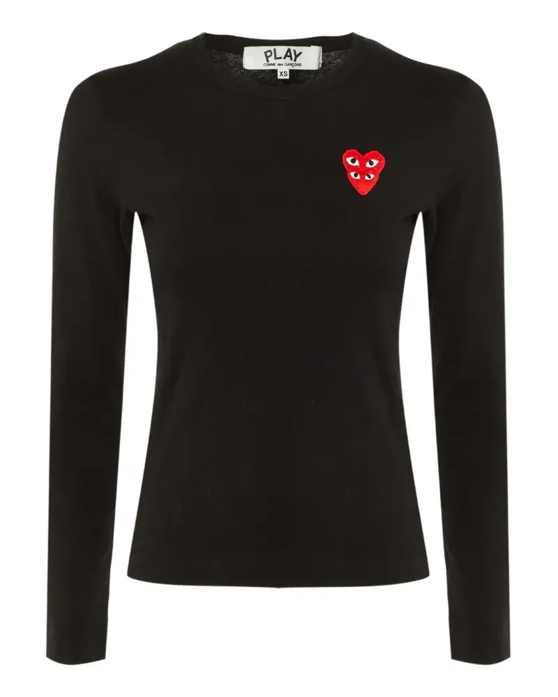 Comme des Garçons Play Pullover mit Herz-Patch - Schwarz Schwarz